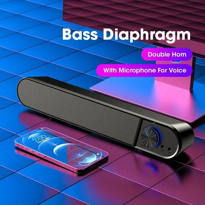 Niye Hot Sale Computer Speakers Sound Box USB Wired High Quality Subwoofer Sound Bar for Tv PC Laptop Phone MP4 Reg Led Light