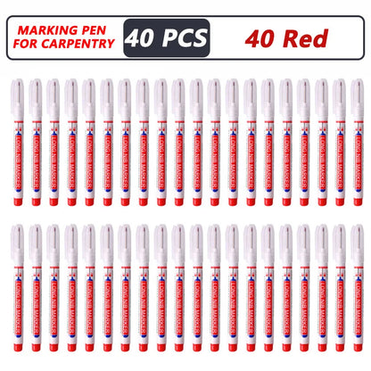 1-40PCS 20mm Deep Hole Long Nib Head Markers For Metal Perforating Pen Waterproof Bathroom Woodworking Decoration Multi-Purpose