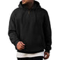 Winter Men's Casual Fleece Hooded Sweatshirt  Plush Loose Solid Color Pullover Half Zipper With Pocket Tops Male Sports Jacket