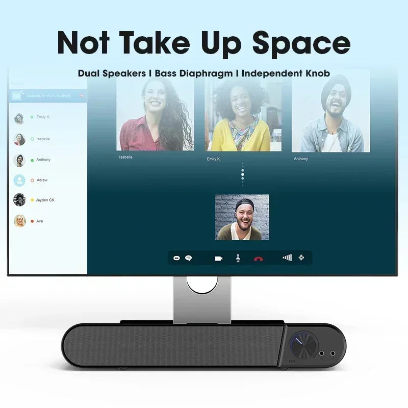 Niye Hot Sale Computer Speakers Sound Box USB Wired High Quality Subwoofer Sound Bar for Tv PC Laptop Phone MP4 Reg Led Light