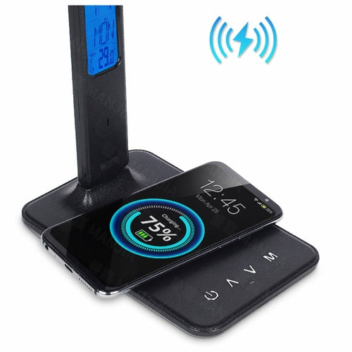 Lamp Plus 3-in-1 Lampe mit Handy-Ladegerät, Uhr und Thermostat