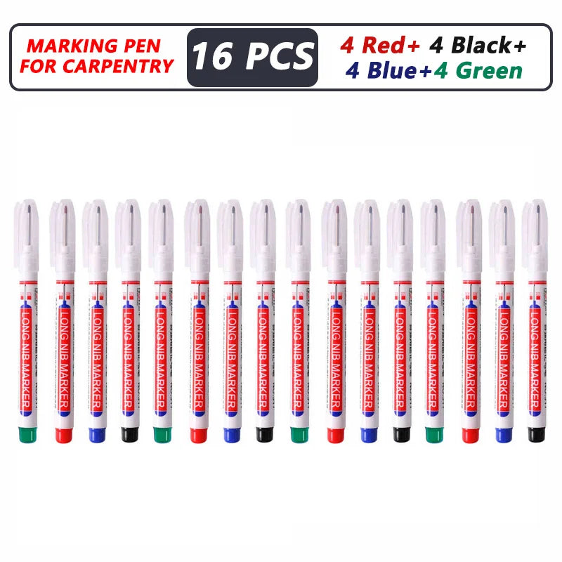 1-40PCS 20mm Deep Hole Long Nib Head Markers For Metal Perforating Pen Waterproof Bathroom Woodworking Decoration Multi-Purpose