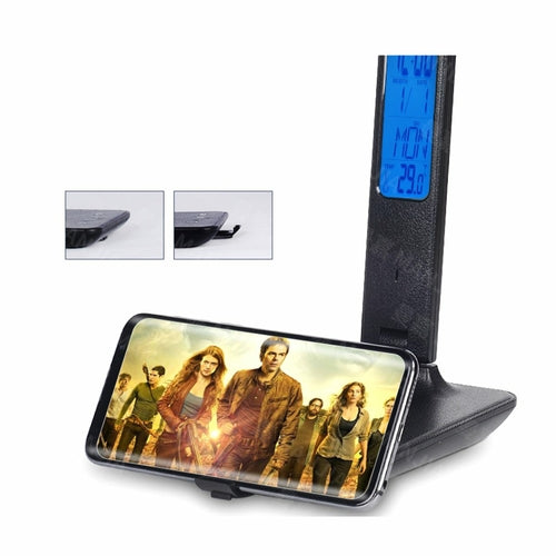 Lamp Plus 3-in-1 Lampe mit Handy-Ladegerät, Uhr und Thermostat