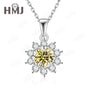1/2CT Moissanite Sunflower Pendant Necklace Light Purple Color 925 Silver Hypoallergenic Hochwertiger Schmuck Geschenk Charms