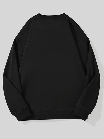 Men'S SEBS Logo Graphic Sweatshirt with Lettering SEBS Branding Casual Round Neck Pullover Loose Fit Comfort Casual Wear Apparel