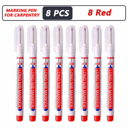 1-40PCS 20mm Deep Hole Long Nib Head Markers For Metal Perforating Pen Waterproof Bathroom Woodworking Decoration Multi-Purpose