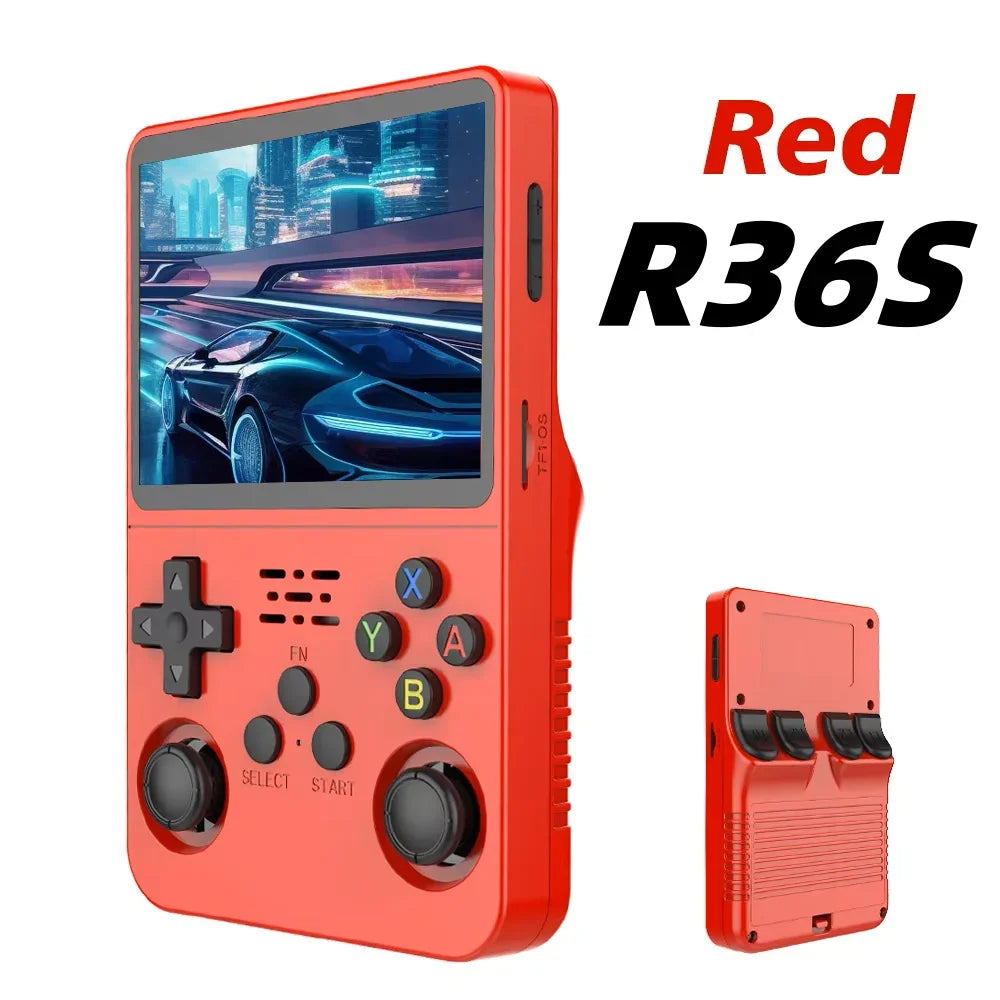 100% Genuine R36S Retro Handheld Video Game Console Linux System 3.5 Inch IPS Screen  Portable Pocket Video Player 64GB for PSP