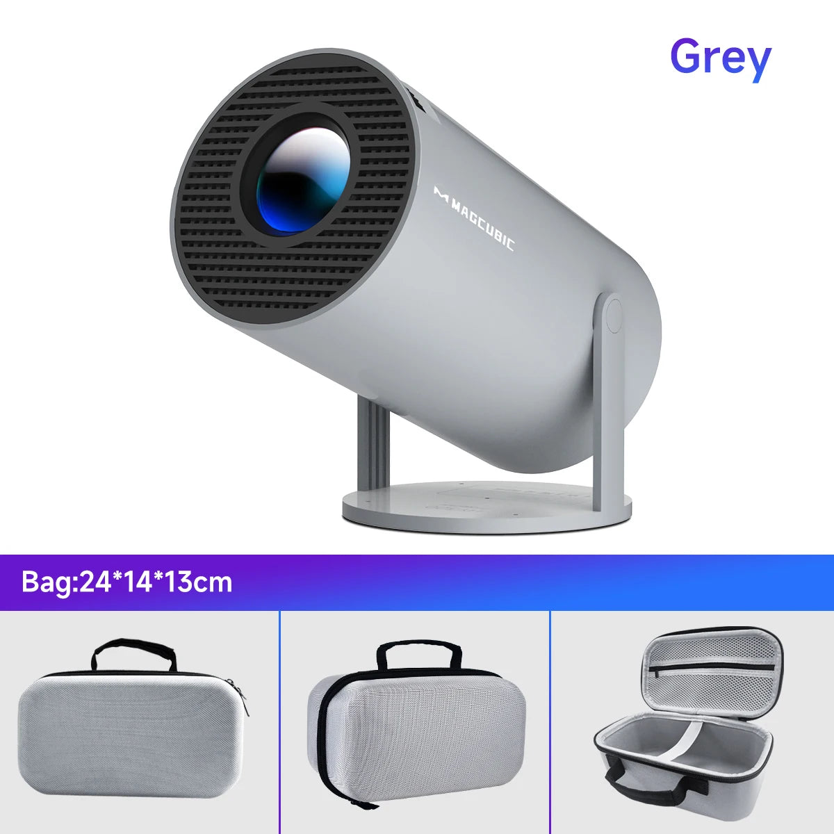 Magcubic Projector Android 14 8K 1280*720P HY300 Pro + Dual Wifi 290ANSI 180°flexible BT5.0 Cinema Outdoor Portable Projector