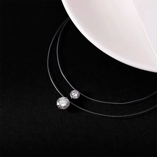 0.5/1/2carat Solitaire Moissanite Diamond Pendant NecklaceCertified Certificate Invisible Fishing Line Necklaces for Women