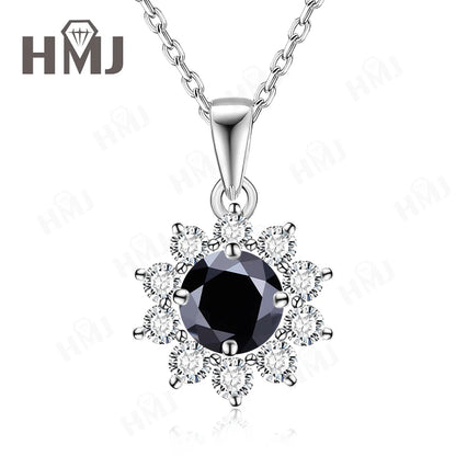 1/2CT Moissanite Sunflower Pendant Necklace Light Purple Color 925 Silver Hypoallergenic Hochwertiger Schmuck Geschenk Charms