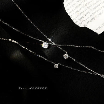 100% Real Moissanite Necklace 1CT 2CT 3CT VVS Lab Diamond Pendant Necklaces for Women Men Gift Sterling Silver Wedding Jewelry
