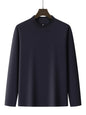 Men's Solids Long T-Shirt Mock Neck Fashion Pullovers Autumn and Winter New Outdoor Long Sleeve High-Elasticity Basics Tops