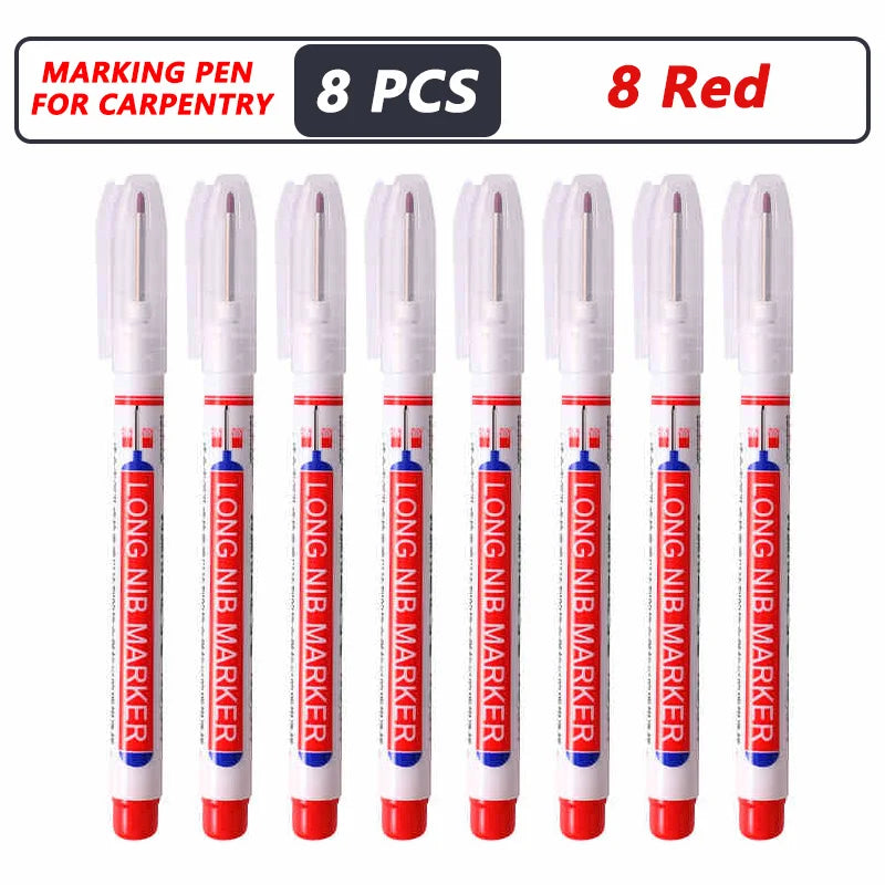 1-40PCS 20mm Deep Hole Long Nib Head Markers For Metal Perforating Pen Waterproof Bathroom Woodworking Decoration Multi-Purpose