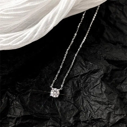 100% Real Moissanite Necklace 1CT 2CT 3CT VVS Lab Diamond Pendant Necklaces for Women Men Gift Sterling Silver Wedding Jewelry