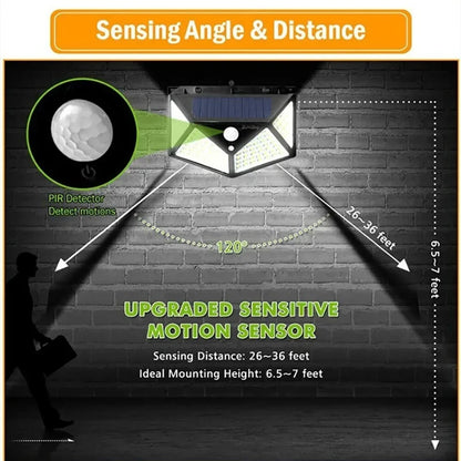 1/2/4/6Pcs 100 LED Wall Lights Outdoor Solar Lamp PIR Motion Sensor Solar Powered Sunlight Street Light for Garden Decoration