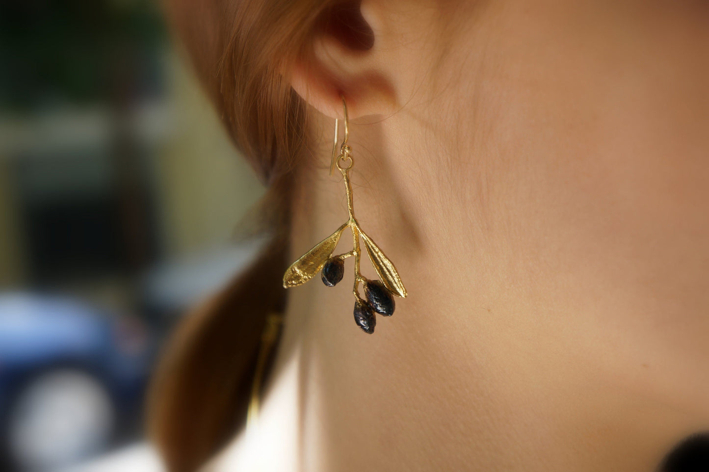 Sterling Silver Olive Earrings – Handmade Silver Jewelry With Olive