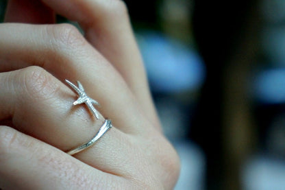 Adjustable Starfish Ring – Sterling Silver Beach Wedding Accessories