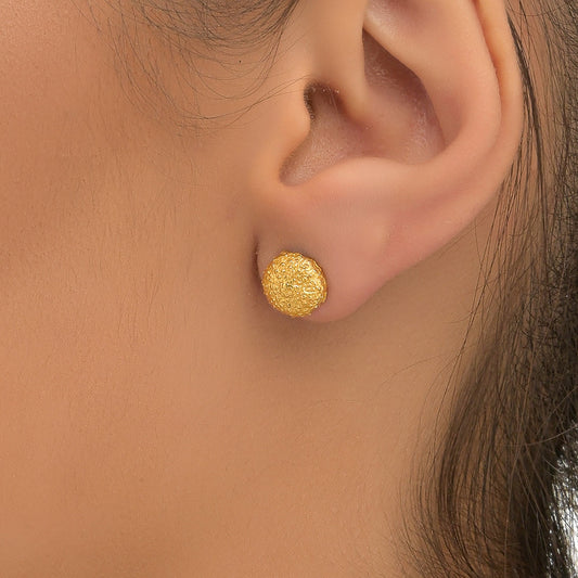 Gold Plated Stud Earrings – Tiny Urchin Sterling Silver Nature